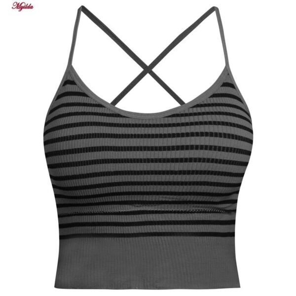 کراپ‌تاپ زنانه ماییلدا مدل بند ضربدری کد 5242-6511 رنگ خاکستری تیره