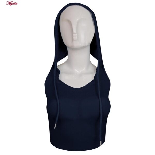 کراپ‌تاپ کلاه دار زنانه ماییلدا مدل 5260-259 رنگ سرمه ای