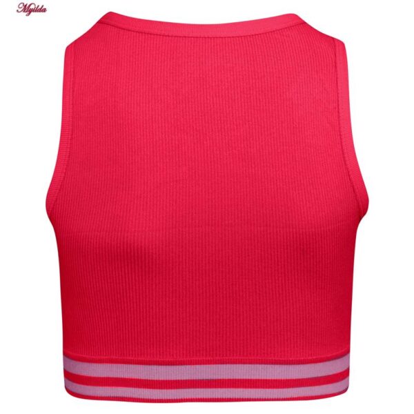 ست نیم تنه و شلوارک ورزشی زنانه ماییلدا مدل زیپ دار پشت چین دار کد 5243-8319 رنگ سرخابی