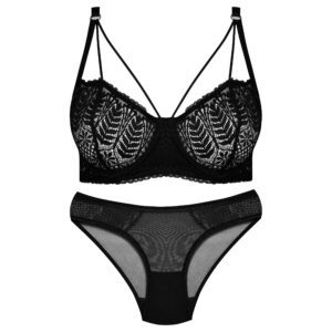 ست شورت و سوتین زنانه کارنا رز مدل فنردار هارنس کد 4873-2034 رنگ مشکی