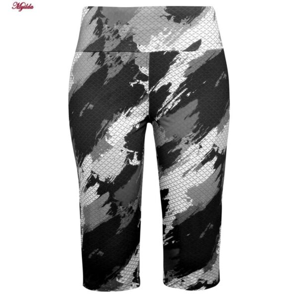 ست تاپ و شلوارک ورزشی زنانه مدل 5215-746P-1 رنگ طوسی به همراه هدبند