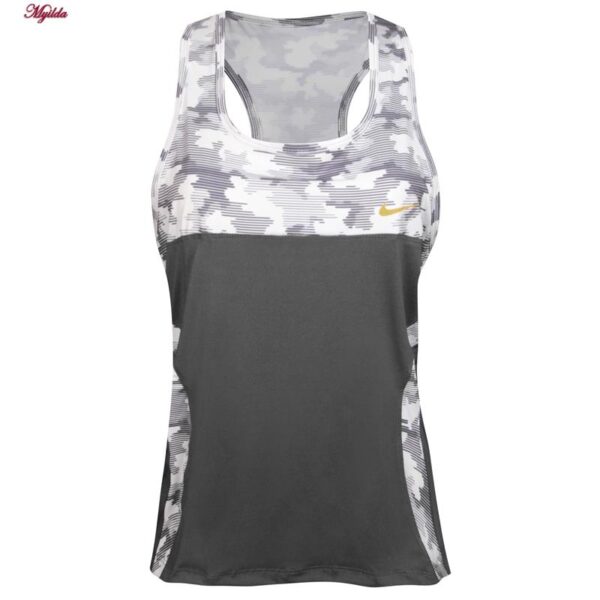 ست تاپ و شلوارک ورزشی زنانه مدل 5215-746P رنگ طوسی به همراه هدبند