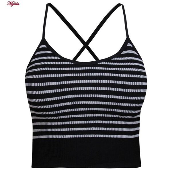 کراپ‌تاپ زنانه ماییلدا مدل بند ضربدری کد 5242-6511 رنگ مشکی