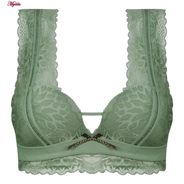 سوتین زنانه بدون فنر ماییلدا مدل پوش آپ بند متحرک کد 5247-833 رنگ سبز