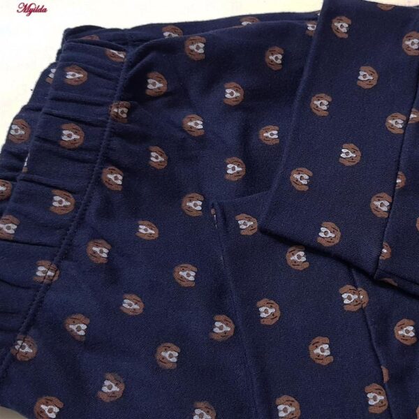 ست تی شرت آستین بلند و شلوار مردانه لین مدل نخ پنبه کد 5197-499 رنگ سرمه ای