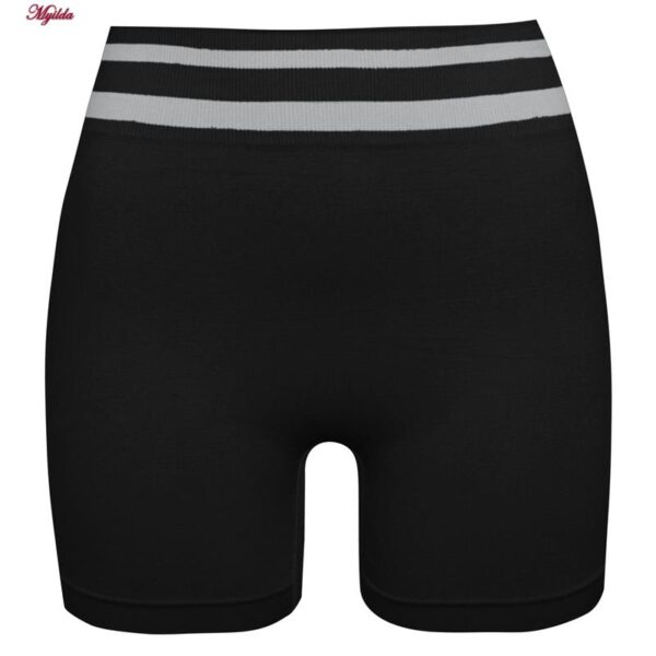 ست نیم تنه و شلوارک ورزشی زنانه ماییلدا مدل زیپ دار پشت چین دار کد 5243-8319 رنگ مشکی