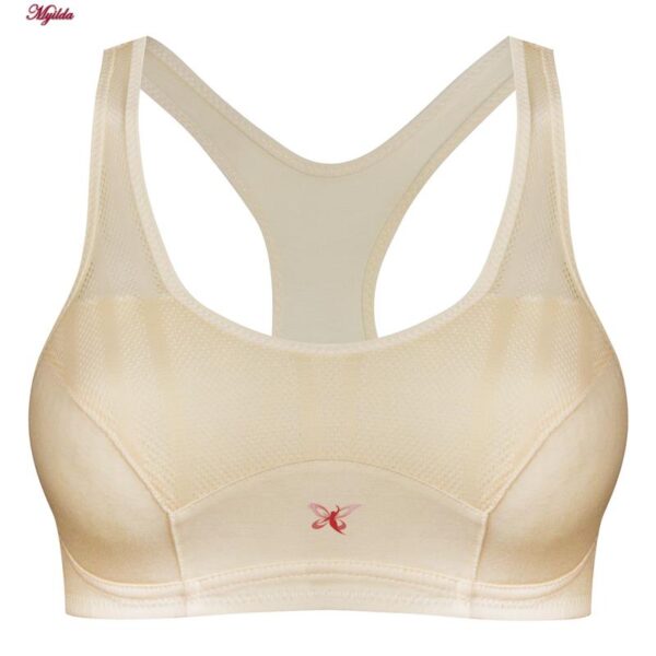 نیم تنه ورزشی زنانه ماییلدا مدل پشت قهرمانی کد 3785 رنگ کرم