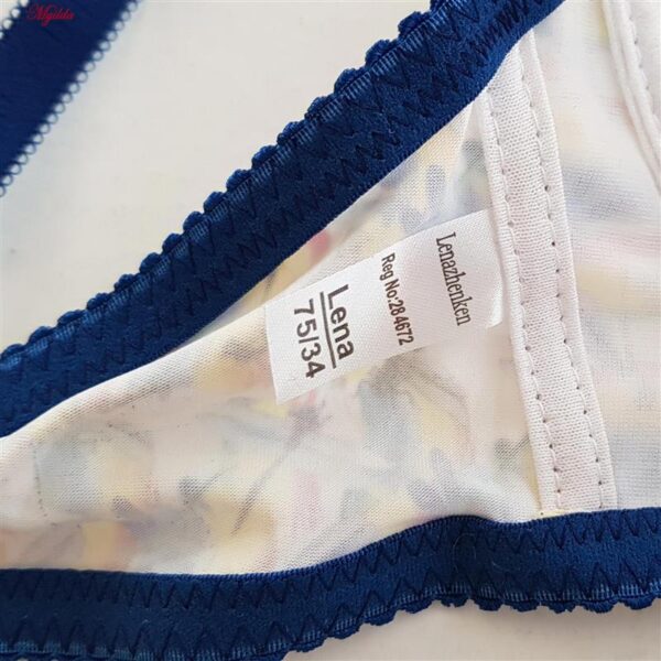 ست شورت و سوتین زنانه لنا ژنکن مدل پوش آپ فنردار کاپ اسفنجی بند متحرک کد 4689-13 رنگ سرمه ای