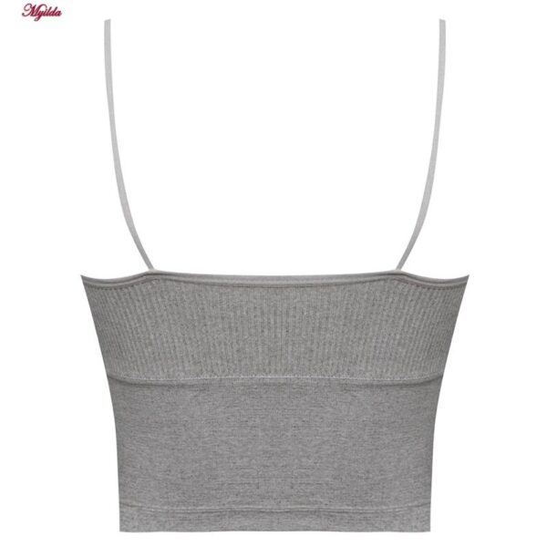 کراپ‌تاپ زنانه ماییلدا مدل پد متحرک کد 5250-175 رنگ طوسی