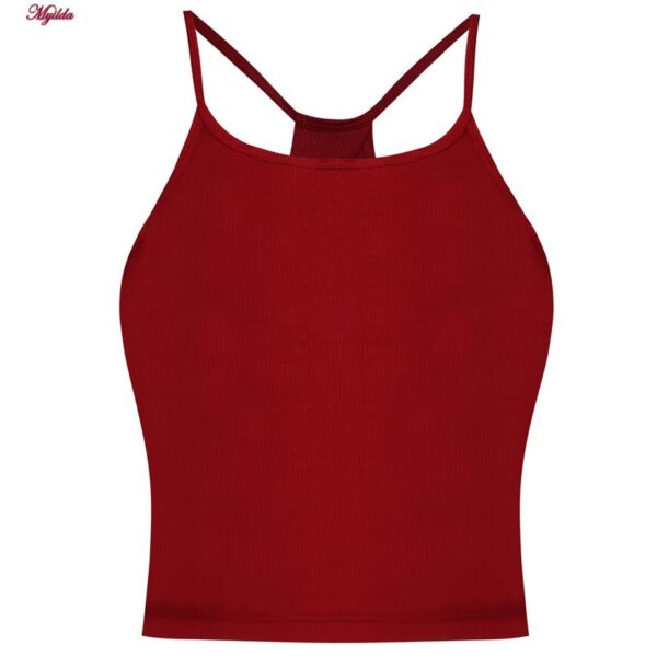 کراپ‌تاپ زنانه ماییلدا مدل پد ثابت کد 5258-241 رنگ قرمز