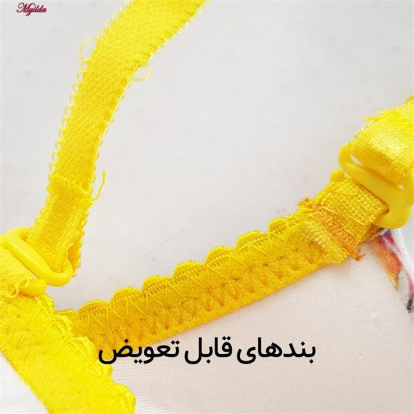 ست شورت و سوتین زنانه لنا ژنکن مدل پوش آپ فنردار کاپ اسفنجی بند متحرک کد 4689-12 رنگ زرد