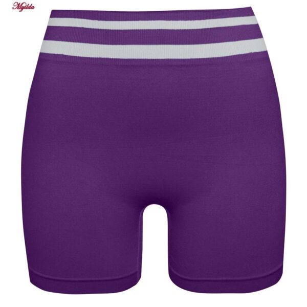 ست نیم تنه و شلوارک ورزشی زنانه ماییلدا مدل زیپ دار پشت چین دار کد 5243-8319 رنگ بنفش