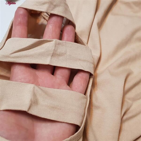 ست تی شرت آستین بلند و شلوارک ورزشی زنانه مدل ریلی کد 5226-696p رنگ کرم