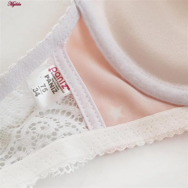 ست شورت و سوتین زنانه پانیذ مدل پوش آپ فنردار کاپ اسفنجی بند متحرک کد 4689-10 رنگ گلبهی