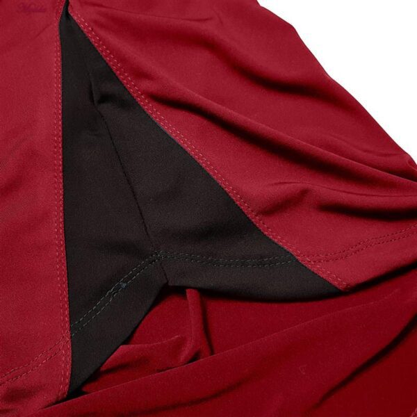 ست تیشرت آستین بلند و شلوار ورزشی زنانه مدل یقه زیپدار کد 5216-685p رنگ زرشکی