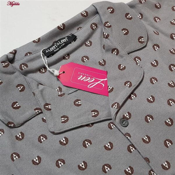 ست پیراهن و شلوار مردانه لین مدل نخ پنبه جلو دکمه دار کد 5197-495 رنگ طوسی