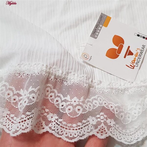 شورت زنانه ماییلدا مدل لبه گیپوری کد 5251-A402 رنگ سفید