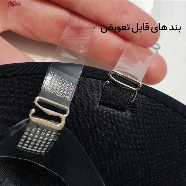 سوتین فنردار زنانه هانا مدل بند نامرئی کد 5266-94388 رنگ مشکی