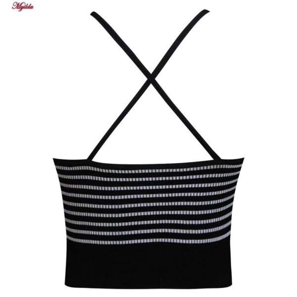 کراپ‌تاپ زنانه ماییلدا مدل بند ضربدری کد 5242-6511 رنگ مشکی