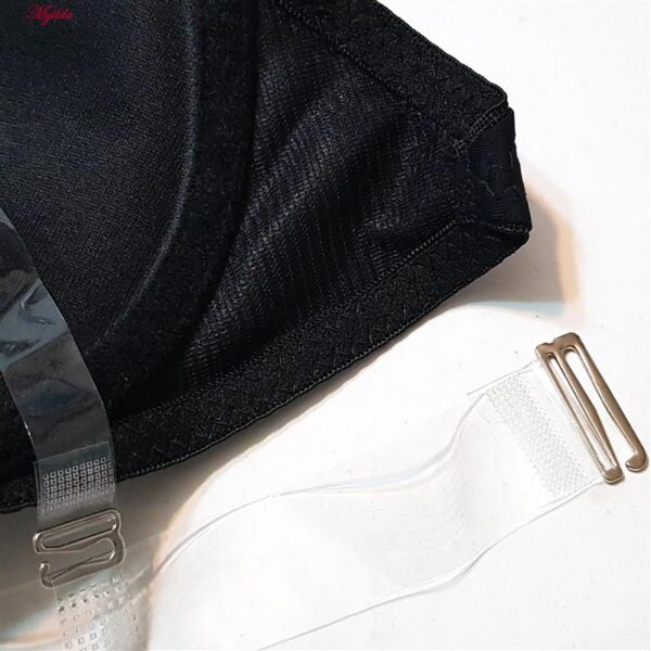 سوتین فنردار زنانه هانا مدل بند نامرئی کد 5266-94388 رنگ مشکی