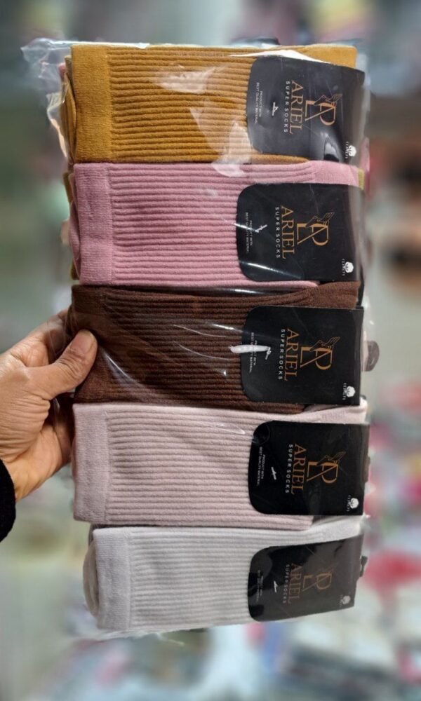 جوراب ساقدار کبریتی رنگی r-1370 - Image 3