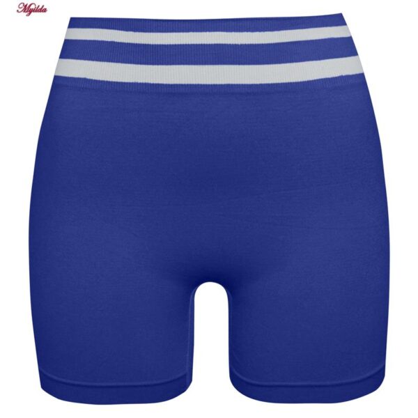 ست نیم تنه و شلوارک ورزشی زنانه ماییلدا مدل زیپ دار پشت چین دار کد 5243-8319 رنگ آبی