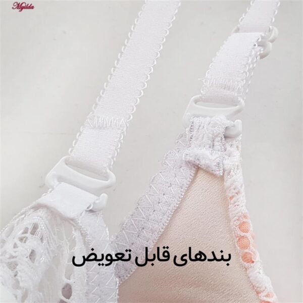 ست شورت و سوتین زنانه پانیذ مدل پوش آپ فنردار کاپ اسفنجی بند متحرک کد 4689-10 رنگ گلبهی