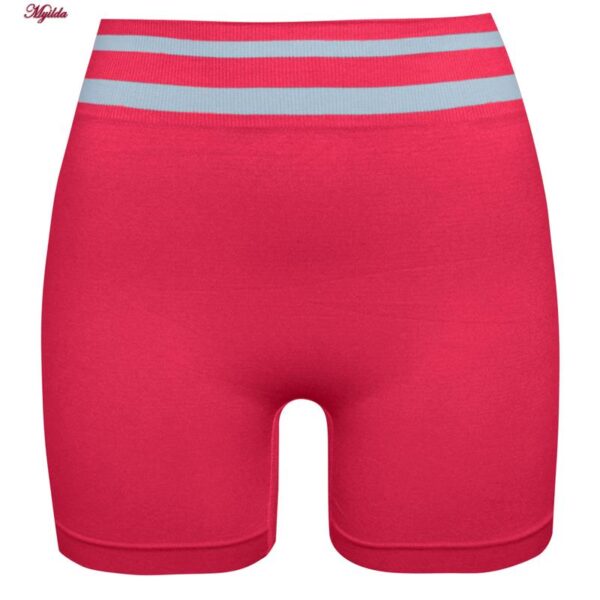 ست نیم تنه و شلوارک ورزشی زنانه ماییلدا مدل زیپ دار پشت چین دار کد 5243-8319 رنگ سرخابی