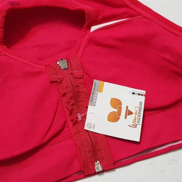 ست نیم تنه و شلوارک ورزشی زنانه ماییلدا مدل زیپ دار پشت چین دار کد 5243-8319 رنگ سرخابی