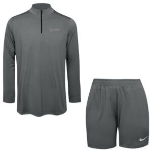 ست تی‌شرت و شلوارک ورزشی مردانه مدل 5222-680p رنگ طوسی