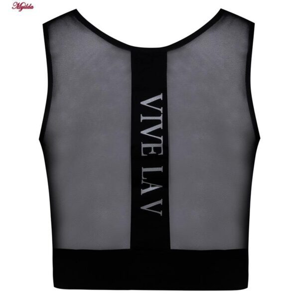 کراپ‌تاپ زنانه مدل لیزری پشت توری کد 5254-5502 رنگ مشکی