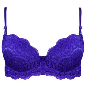 سوتین زنانه لنا ژنکن مدل پوش آپ فنردار کاپ اسفنجی بند متحرک کد 5238 رنگ آبی کاربنی