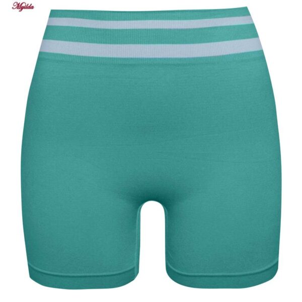 ست نیم تنه و شلوارک ورزشی زنانه ماییلدا مدل زیپ دار پشت چین دار کد 5243-8319 رنگ سبزآبی