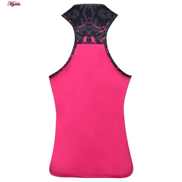 ست تاپ و شلوارک ورزشی زنانه مدل 5215-746P رنگ سرخابی به همراه هدبند