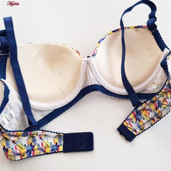 ست شورت و سوتین زنانه لنا ژنکن مدل پوش آپ فنردار کاپ اسفنجی بند متحرک کد 4689-13 رنگ سرمه ای