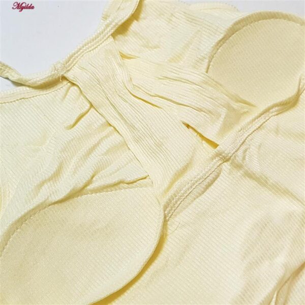 کراپ‌تاپ زنانه ماییلدا مدل پد ثابت کد 5258-241 رنگ لیمویی