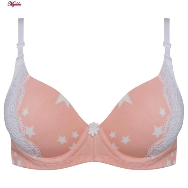 ست شورت و سوتین زنانه پانیذ مدل پوش آپ فنردار کاپ اسفنجی بند متحرک کد 4689-10 رنگ گلبهی