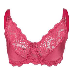 سوتین زنانه لین مدل فنردار گیپوری کد 4680-614 رنگ سرخابی