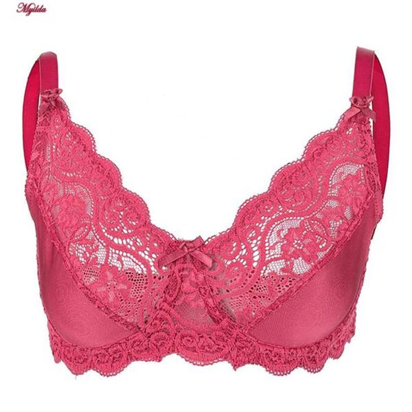 سوتین زنانه لین مدل فنردار گیپوری کد 4680-614 رنگ سرخابی