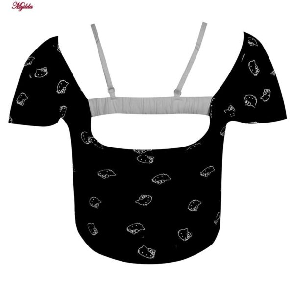 کراپ‌ تی‌شرت آستین کوتاه زنانه ماییلدا مدل کیتی کد 5262-5039 رنگ مشکی