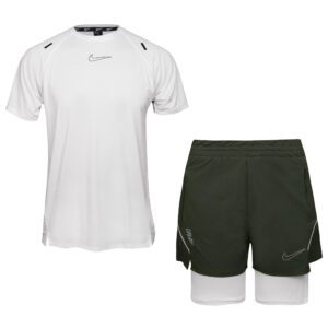 ست تی‌شرت و شلوارک ورزشی مردانه مدل 5227-682P رنگ سفید