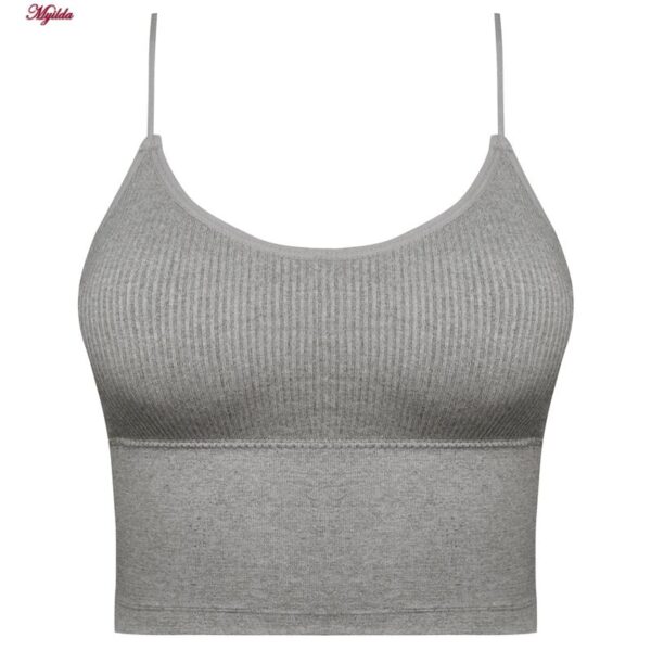 کراپ‌تاپ زنانه ماییلدا مدل پد متحرک کد 5250-175 رنگ طوسی