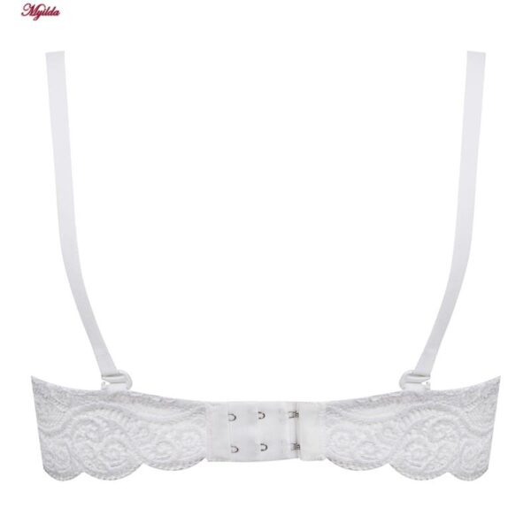 ست شورت و سوتین زنانه پانیذ مدل پوش آپ فنردار کاپ اسفنجی بند متحرک کد 4689-11 رنگ سفید