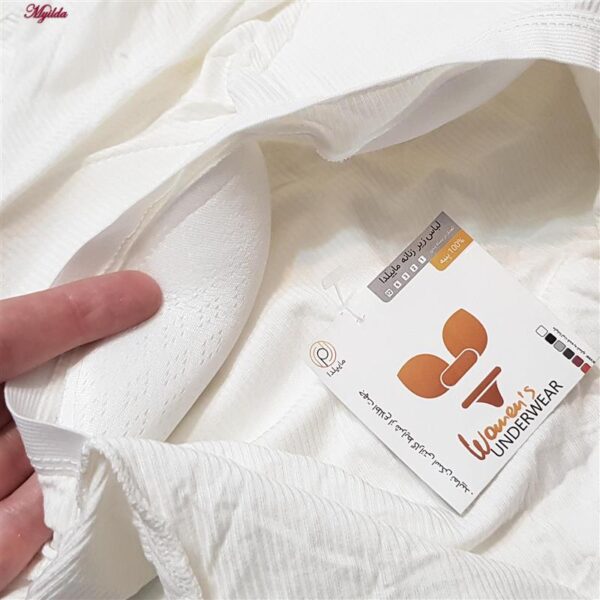 کراپ‌تاپ زنانه ماییلدا مدل پد ثابت کد 5258-241 رنگ سفید