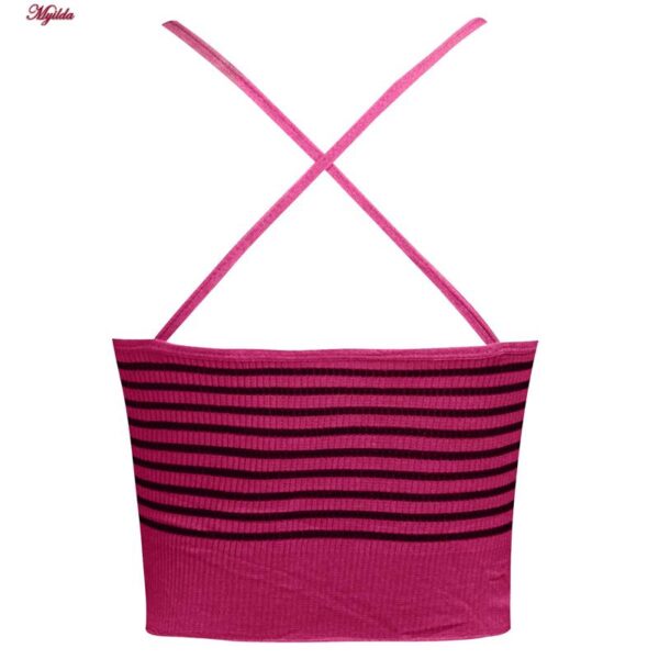 کراپ‌تاپ زنانه ماییلدا مدل بند ضربدری کد 5242-6511 رنگ صورتی