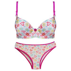 ست شورت و سوتین زنانه لنا ژنکن مدل پوش آپ فنردار کاپ اسفنجی بند متحرک کد 4378-13