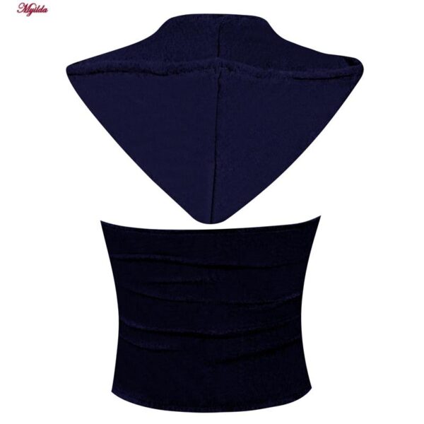 کراپ‌تاپ کلاه دار زنانه ماییلدا مدل 5260-259 رنگ سرمه ای