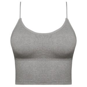 کراپ‌تاپ زنانه ماییلدا مدل پد متحرک کد 5250-175 رنگ طوسی