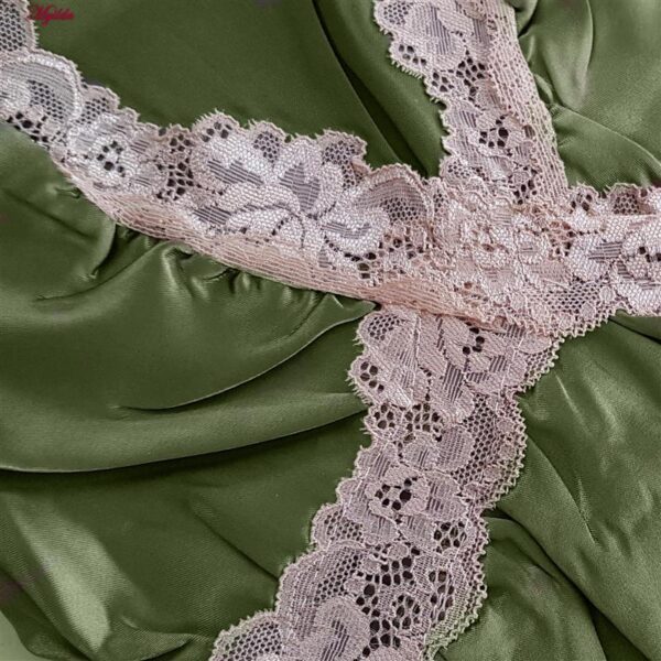 لباس خواب زنانه مدل ساتن 5246-F08 رنگ سبز