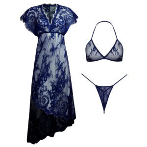 لباس خواب زنانه مدل 5245-1908 رنگ سرمه ای